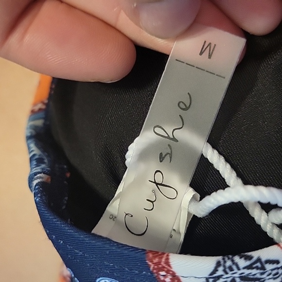 NWOT CUPSHE BLUE PAISLEY SWIMSUIT SIZE MEDIUM High Waist - Picture 3 of 4